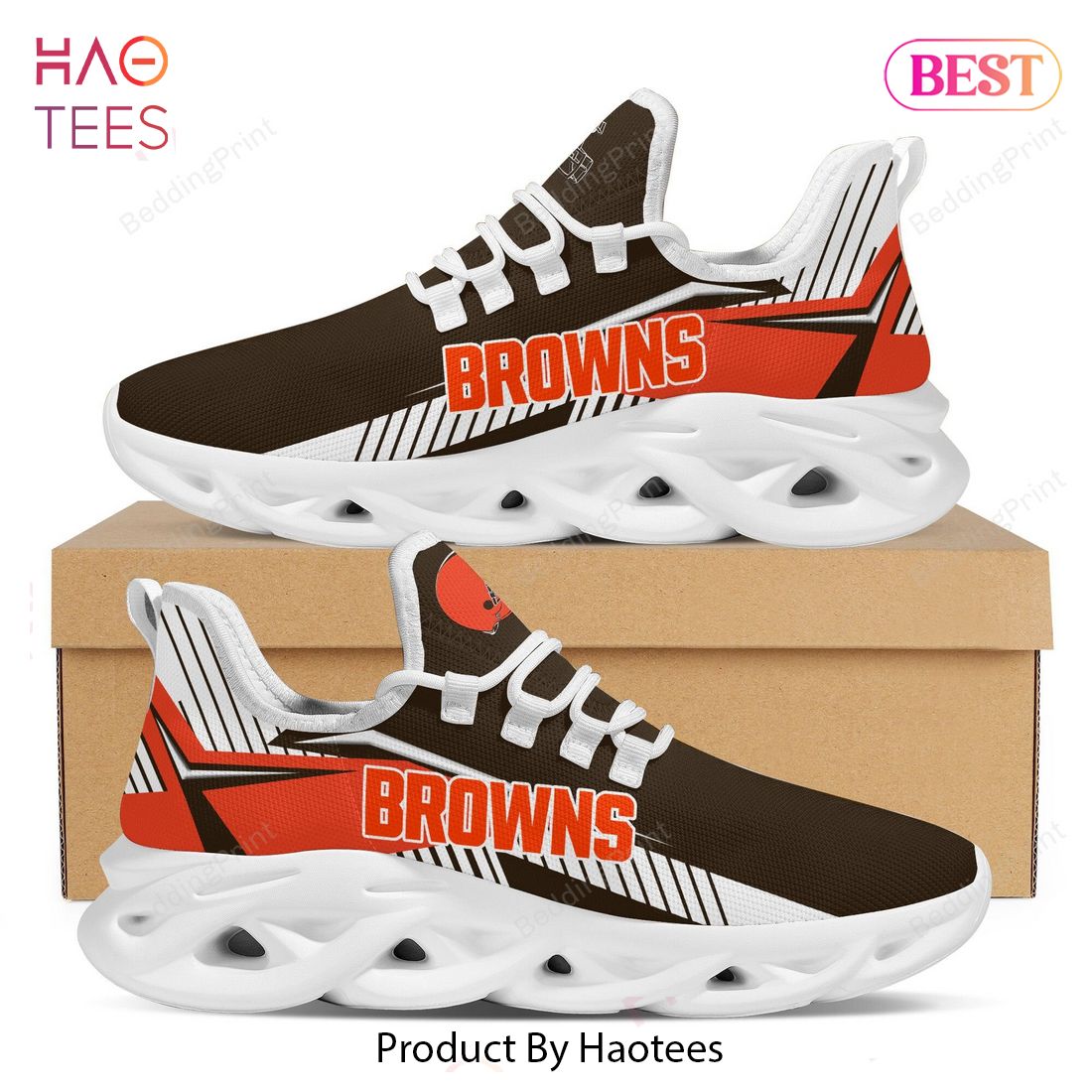 Cleveland Browns NFL Brown Mix Orange Max Soul Shoes Cleveland Browns NFL Brown Mix Orange Max Soul Shoes