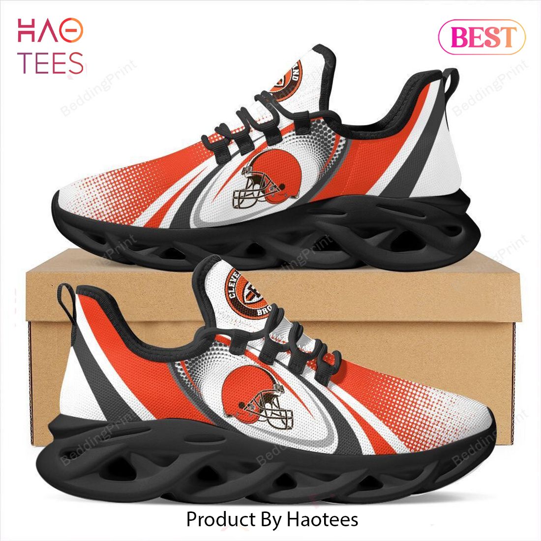 Cleveland Browns NFL Orange Mix White Max Soul Shoes Cleveland Browns NFL Orange Mix White Max Soul Shoes