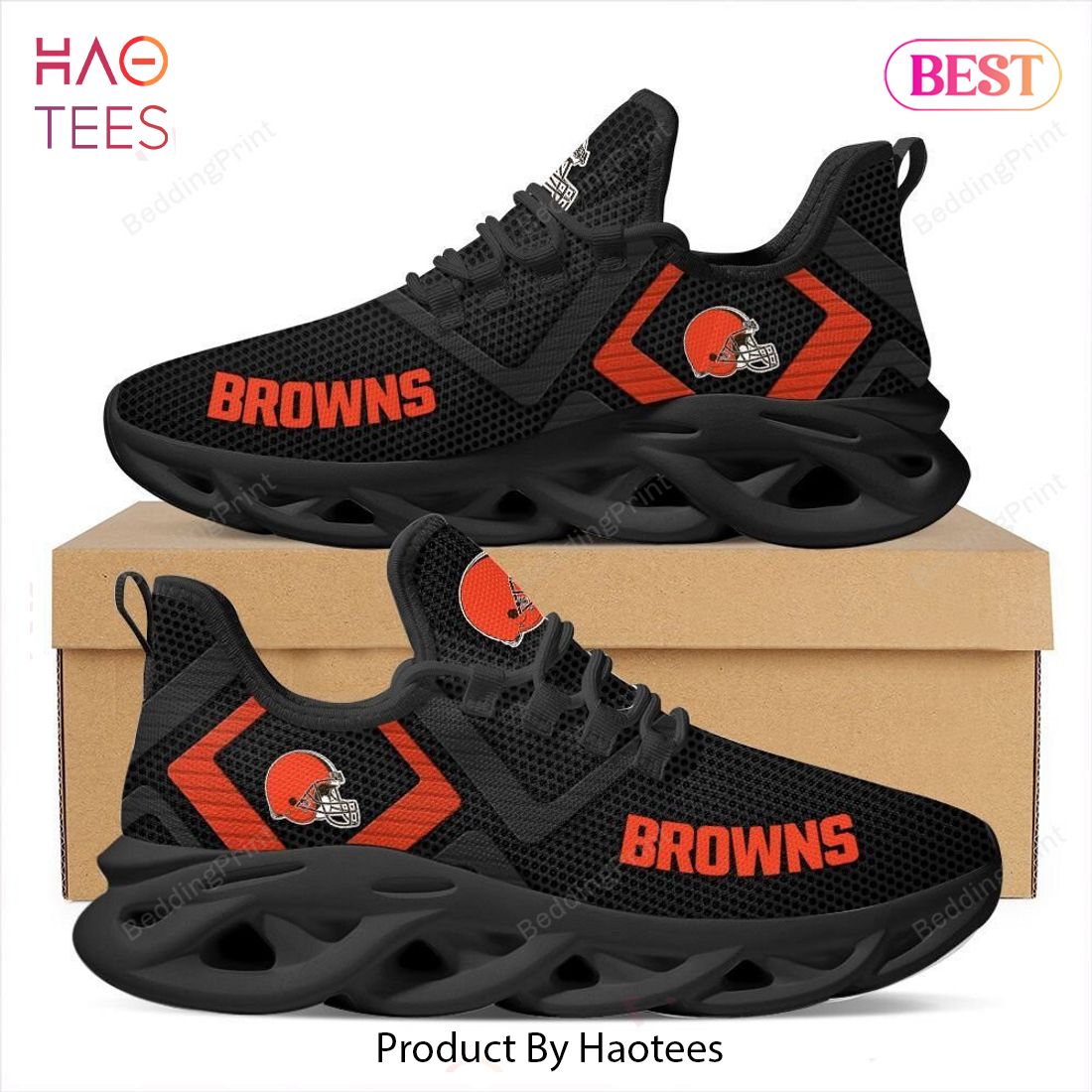 Cleveland Browns NFL Trending Black Orange Max Soul Shoes