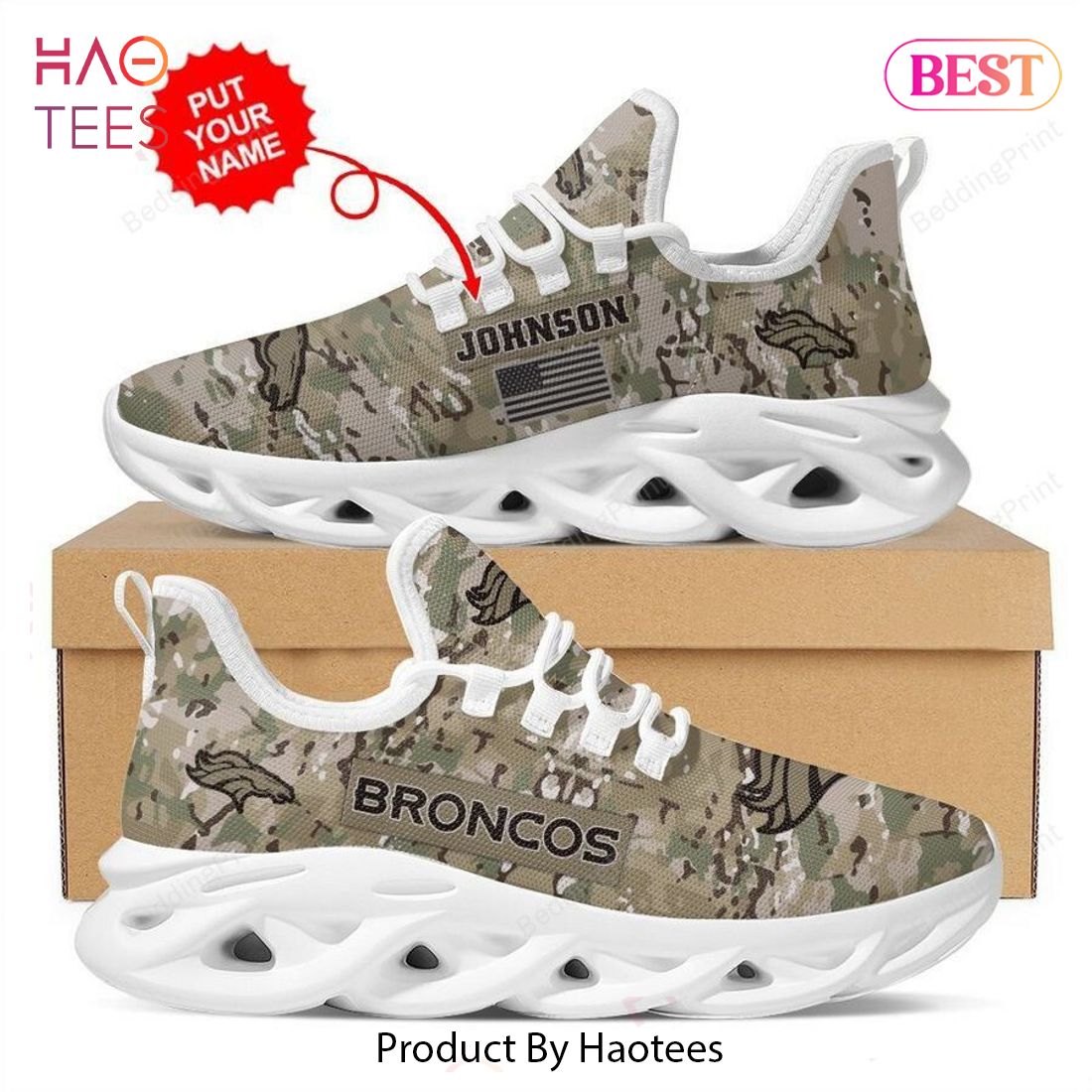 Denver Broncos NFL Personalized Hot Camouflage Max Soul Shoes