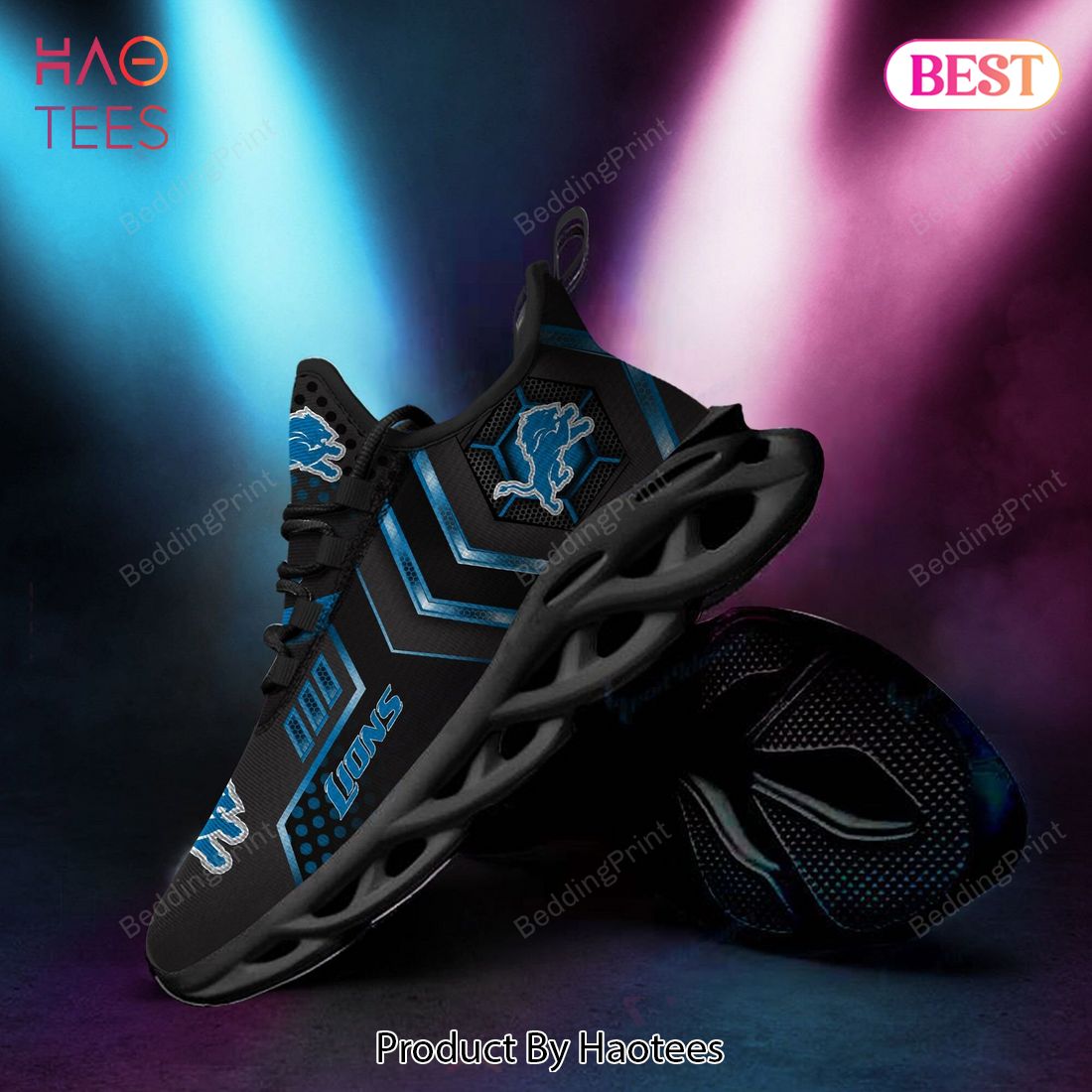 Detroit Lions NFL Blue Mix Black Max Soul Shoes