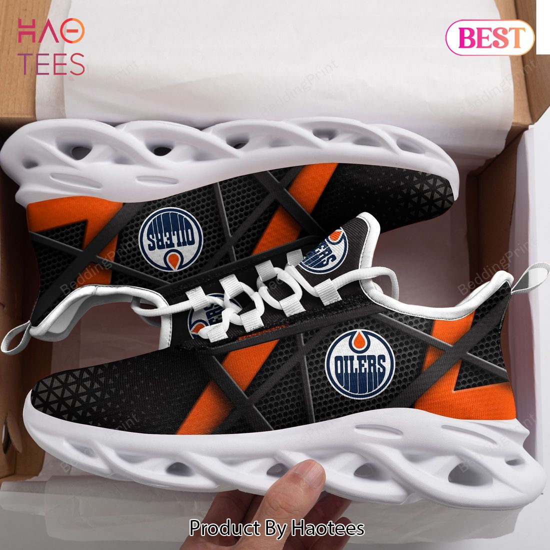 Edmonton Oilers NHL Black Mix Orange Max Soul Shoes