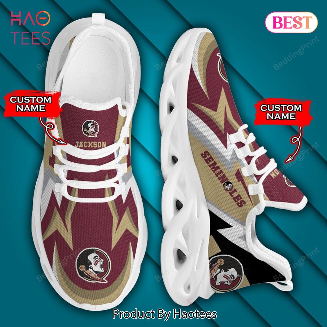 Florida State Seminoles NCAA Personalized Red Mix Gold Max Soul Shoes Florida State Seminoles NCAA Personalized Red Mix Gold Max Soul Shoes