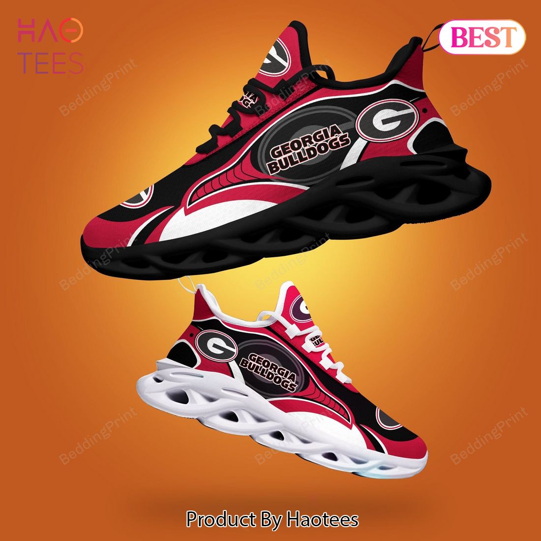 Georgia Bulldogs NCAA Black Red White Max Soul Shoes Georgia Bulldogs NCAA Black Red White Max Soul Shoes