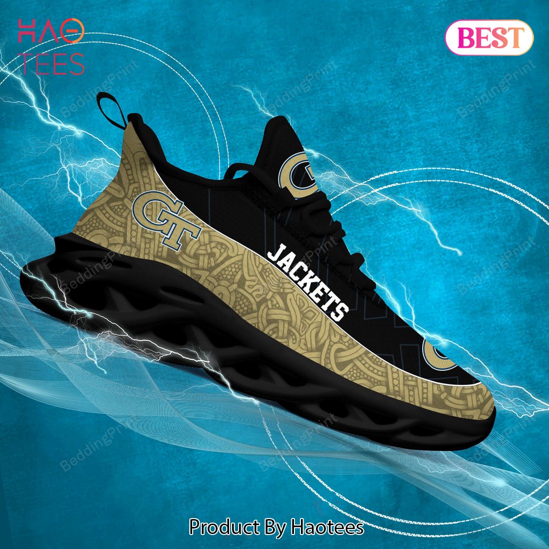 Georgia Tech Yellow Jackets NCAA Gold Black Color Max Soul Shoes Georgia Tech Yellow Jackets NCAA Gold Black Color Max Soul Shoes