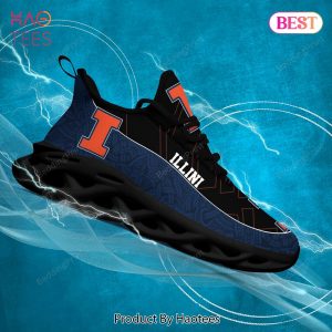 Illinois Fighting Illini NCAA Trending Black Blue Color Max Soul Shoes
