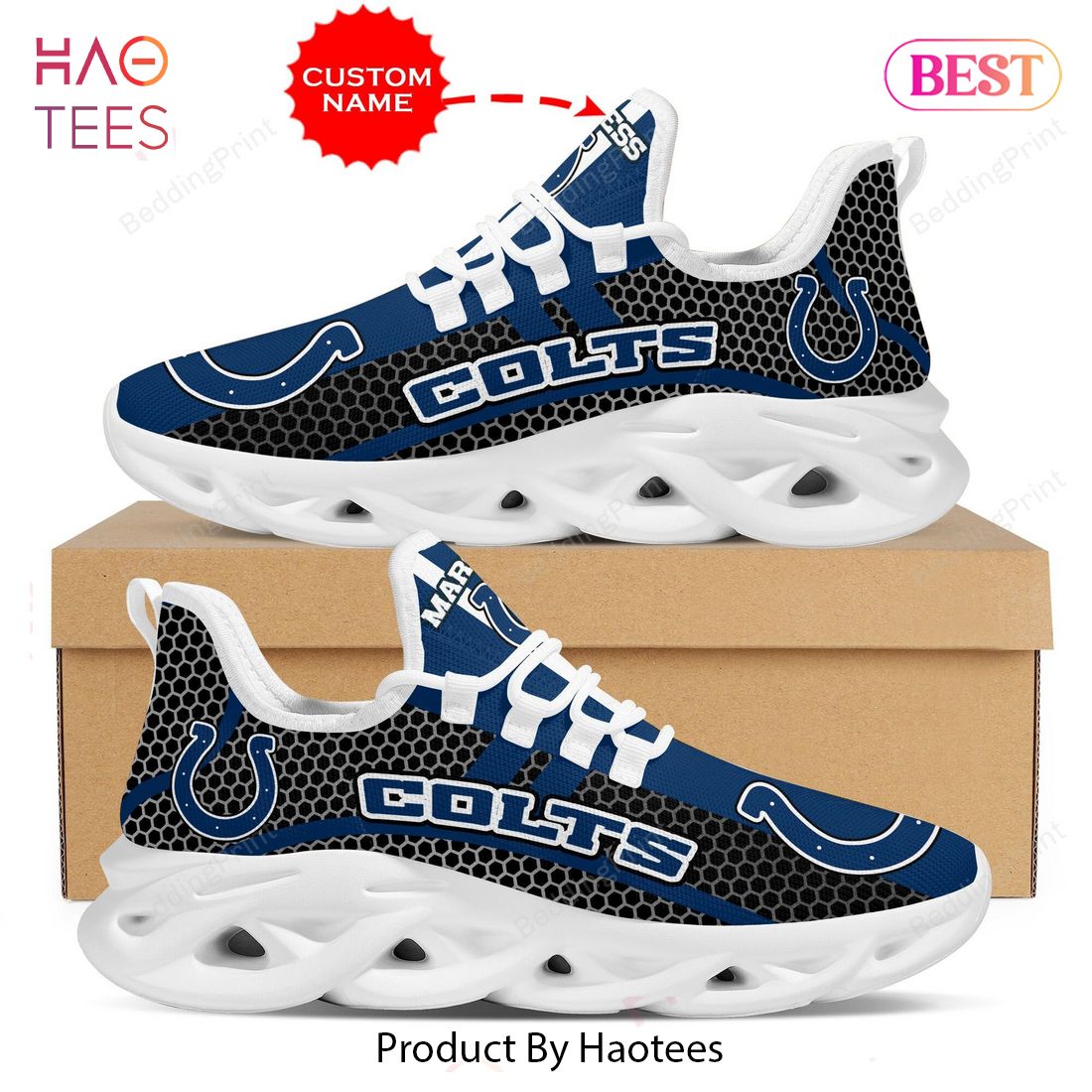 Indianapolis Colts NFL Black Blue Color Max Soul Shoes Indianapolis Colts NFL Black Blue Color Max Soul Shoes