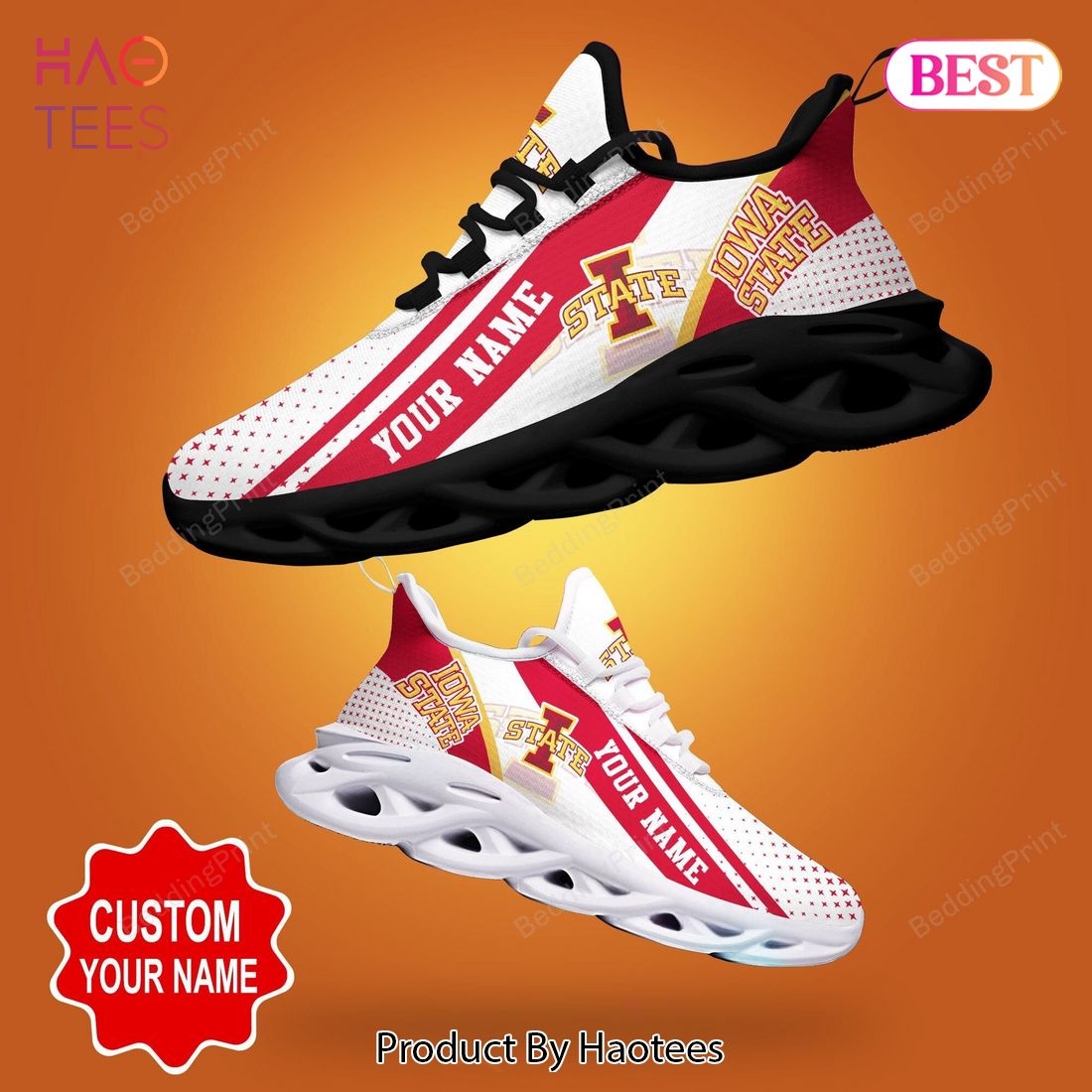 Iowa State Cyclones NCAA White Mix Red Max Soul Shoes Iowa State Cyclones NCAA White Mix Red Max Soul Shoes