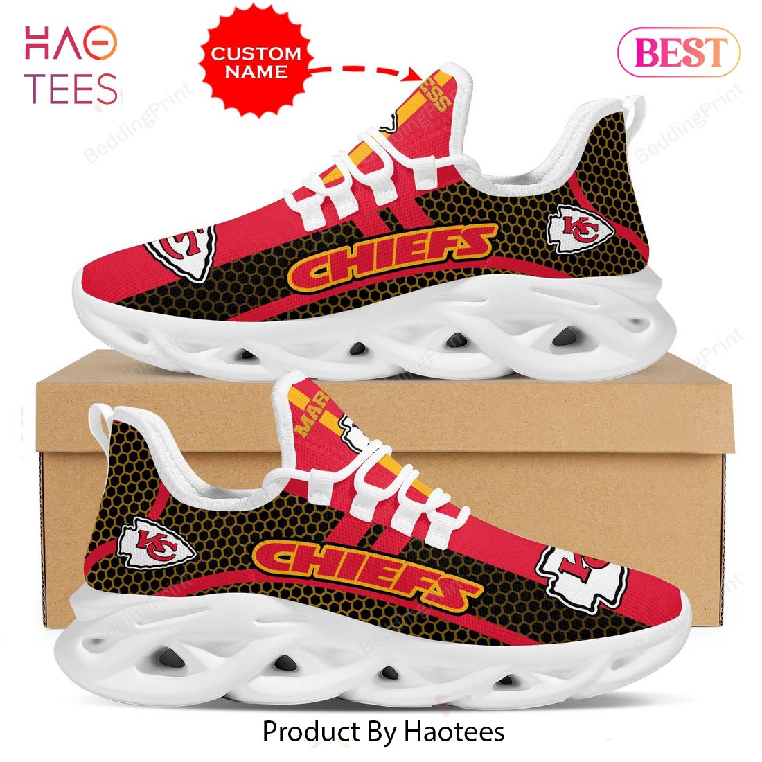 Kansas City Chiefs NFL Black Mix Red Max Soul Shoes Kansas City Chiefs NFL Black Mix Red Max Soul Shoes