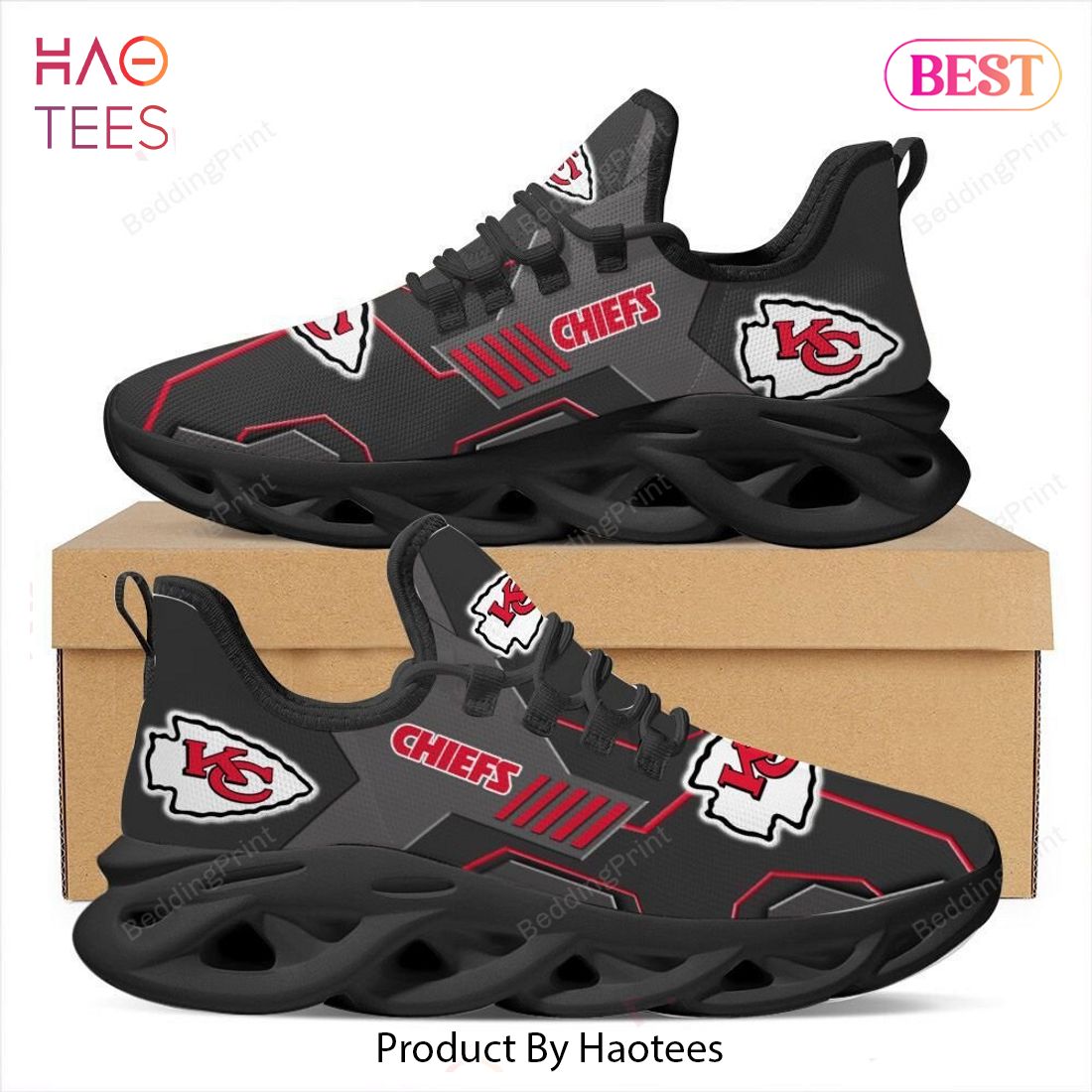 Kansas City Chiefs NFL Hot Black Mix Red Max Soul Shoes Kansas City Chiefs NFL Hot Black Mix Red Max Soul Shoes