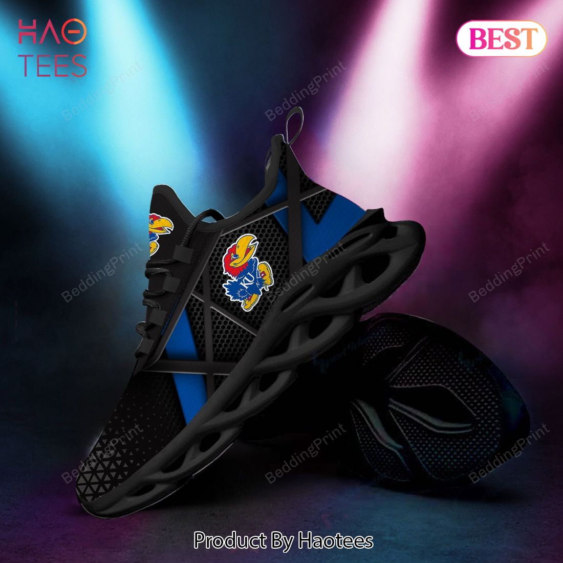 Kansas Jayhawks NCAA Blue Mix Black Max Soul Shoes Kansas Jayhawks NCAA Blue Mix Black Max Soul Shoes