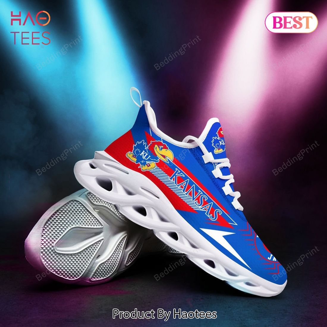Kansas Jayhawks NCAA Blue Mix Red Max Soul Shoes Kansas Jayhawks NCAA Blue Mix Red Max Soul Shoes
