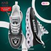 Las Vegas Raiders NFL Black Grey Custom Name Max Soul Shoes Las Vegas Raiders NFL Black Grey Custom Name Max Soul Shoes