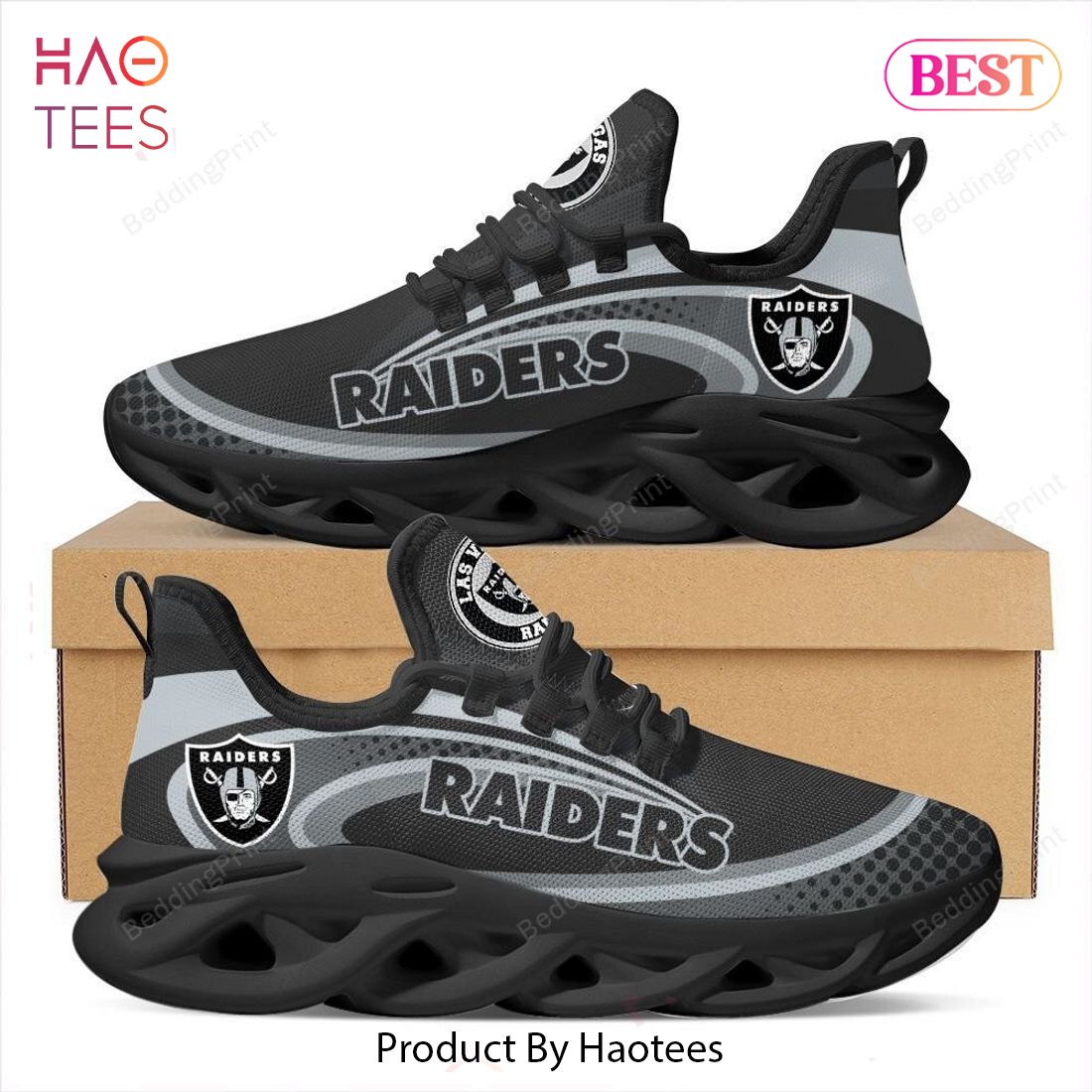 Las Vegas Raiders NFL Hot Black Mix Grey Max Soul Shoes Las Vegas Raiders NFL Hot Black Mix Grey Max Soul Shoes