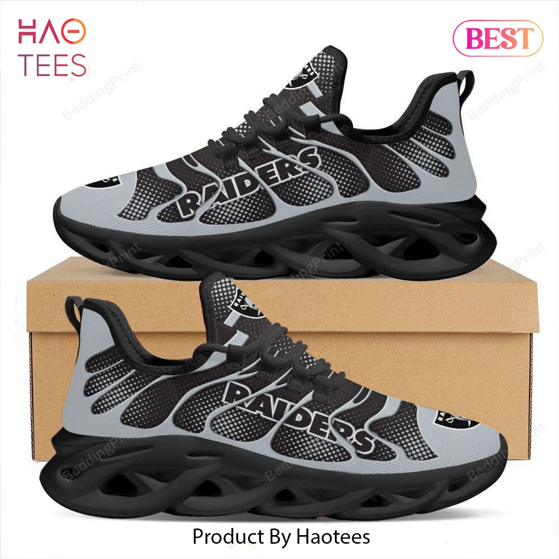 Las Vegas Raiders NFL Hot Grey Mix Black Max Soul Shoes Las Vegas Raiders NFL Hot Grey Mix Black Max Soul Shoes