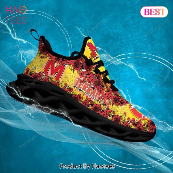 Maryland Terrapins NCAA Gold Red Flower Max Soul Shoes
