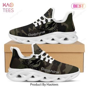 Miami Dolphins Camo Camouflage Design Trending Black Max Soul Shoes
