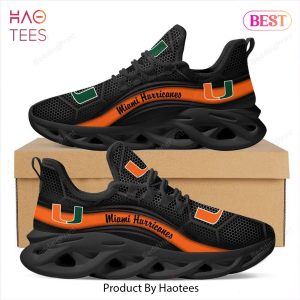 Miami Hurricanes NCAA Black Mix Orange Max Soul Shoes