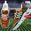 Miami Hurricanes NCAA Personalized White Mix Orange Max Soul Shoes