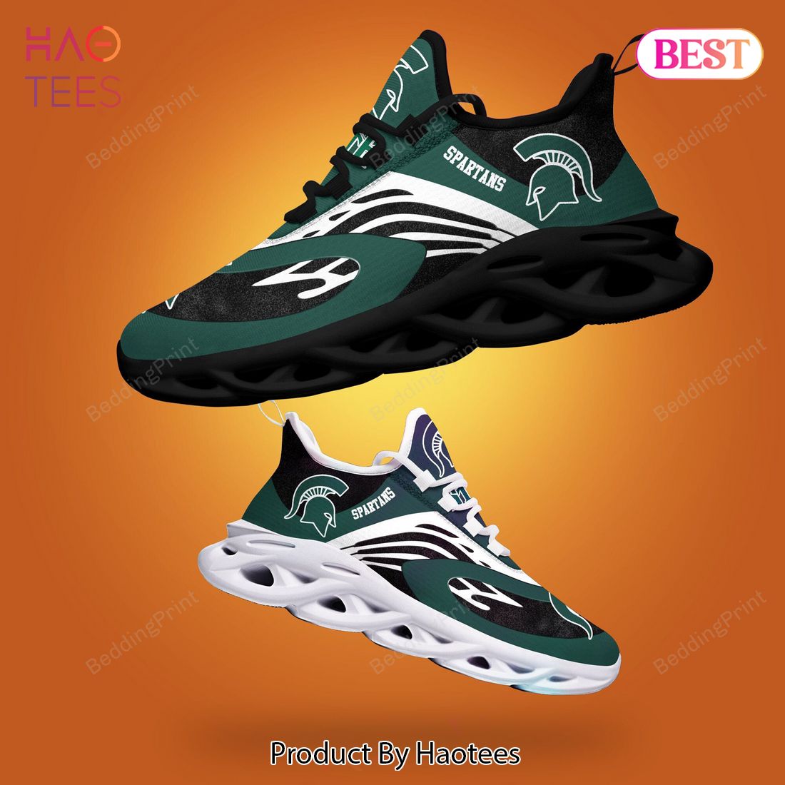 Michigan State Spartans NCAA Black Green White Max Soul Shoes