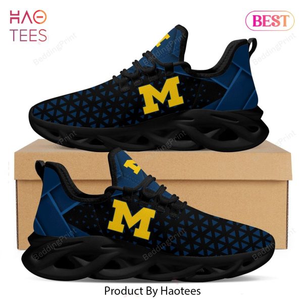 Michigan Wolverines Logo American Football NCAA Black Blue Gold Max Soul Shoes