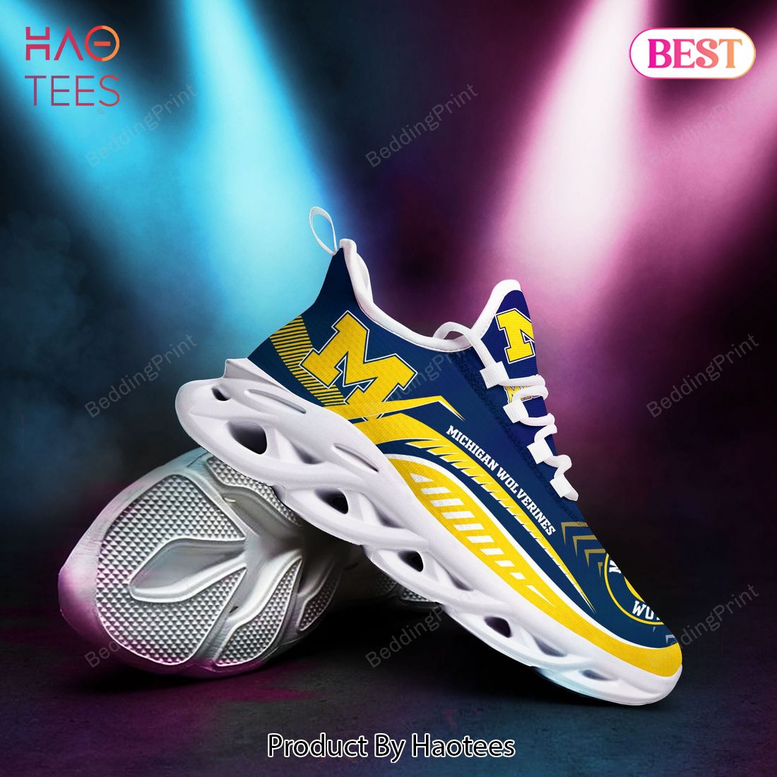 Michigan Wolverines NCAA Blue Mix Gold Max Soul Shoes