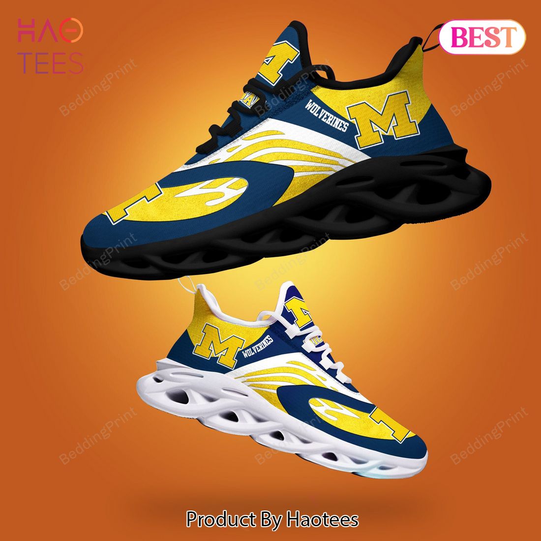 Michigan Wolverines NCAA Hot Trend Blue Mix Gold Max Soul Shoes