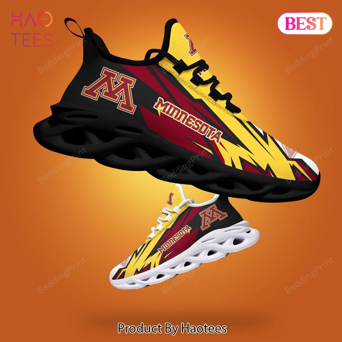 Minnesota Golden Gophers NCAA Gold Black Red Max Soul Shoes