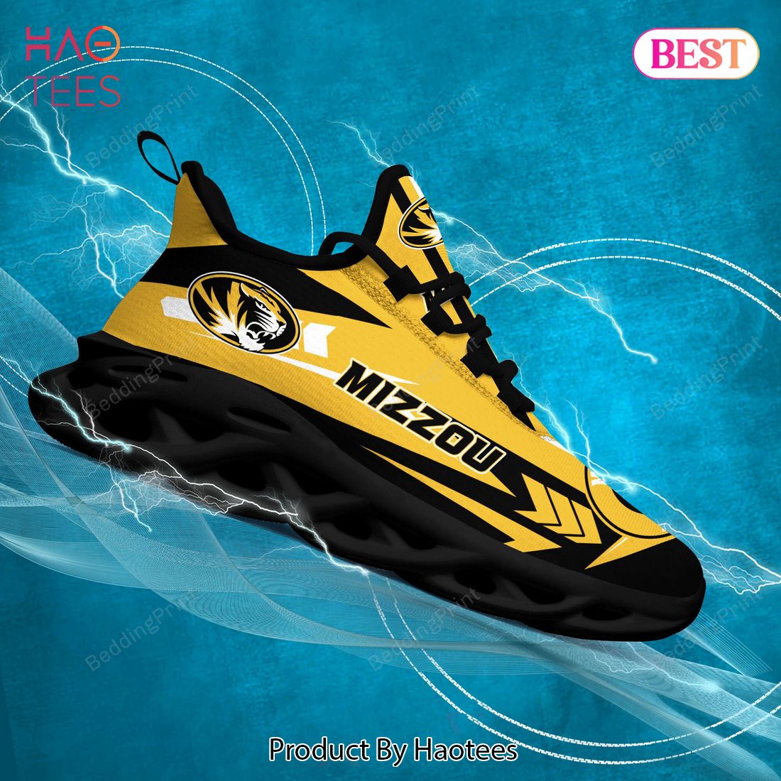 Missouri Tigers NCAA Black Gold Color Max Soul Shoes