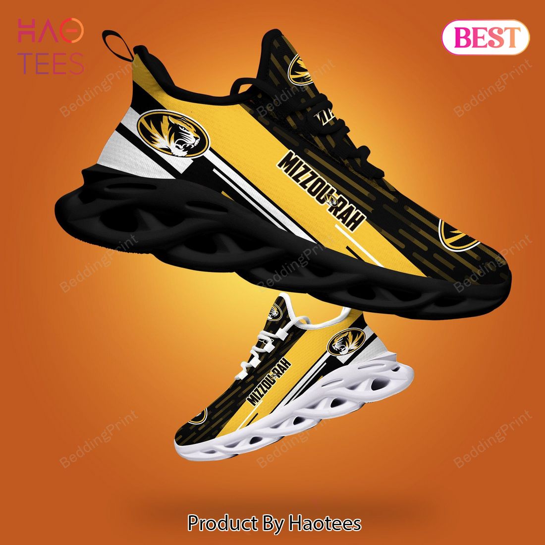 Missouri Tigers NCAA Hot Trend Black Mix Gold Max Soul Shoes