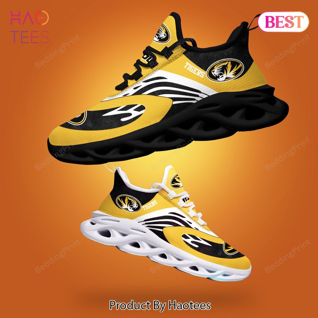 Missouri Tigers NCAA Hot Trend Gold Mix Black Max Soul Shoes