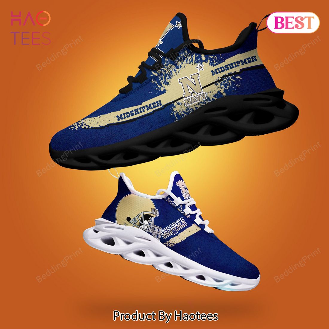 Navy Midshipmen NCAA Hot Trend Blue Brown Color Max Soul Shoes