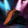 NCAA Clemson Tigers Personalized Orange Mix Violet Max Soul Shoes