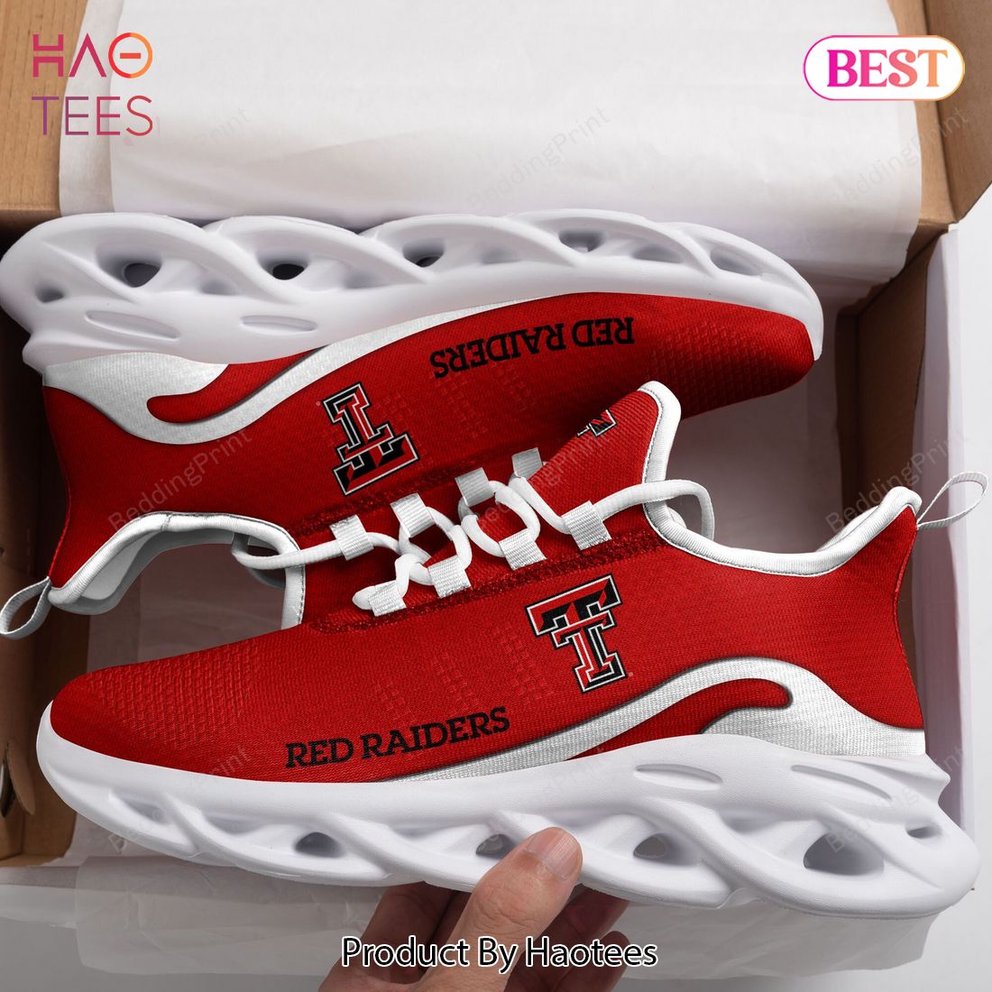 NCAA Texas Tech Red Raiders Red Color Max Soul Shoes