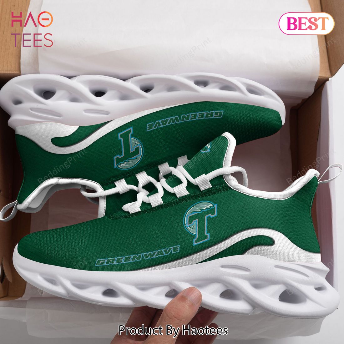 NCAA Tulane Green Wave Green Color Max Soul Shoes