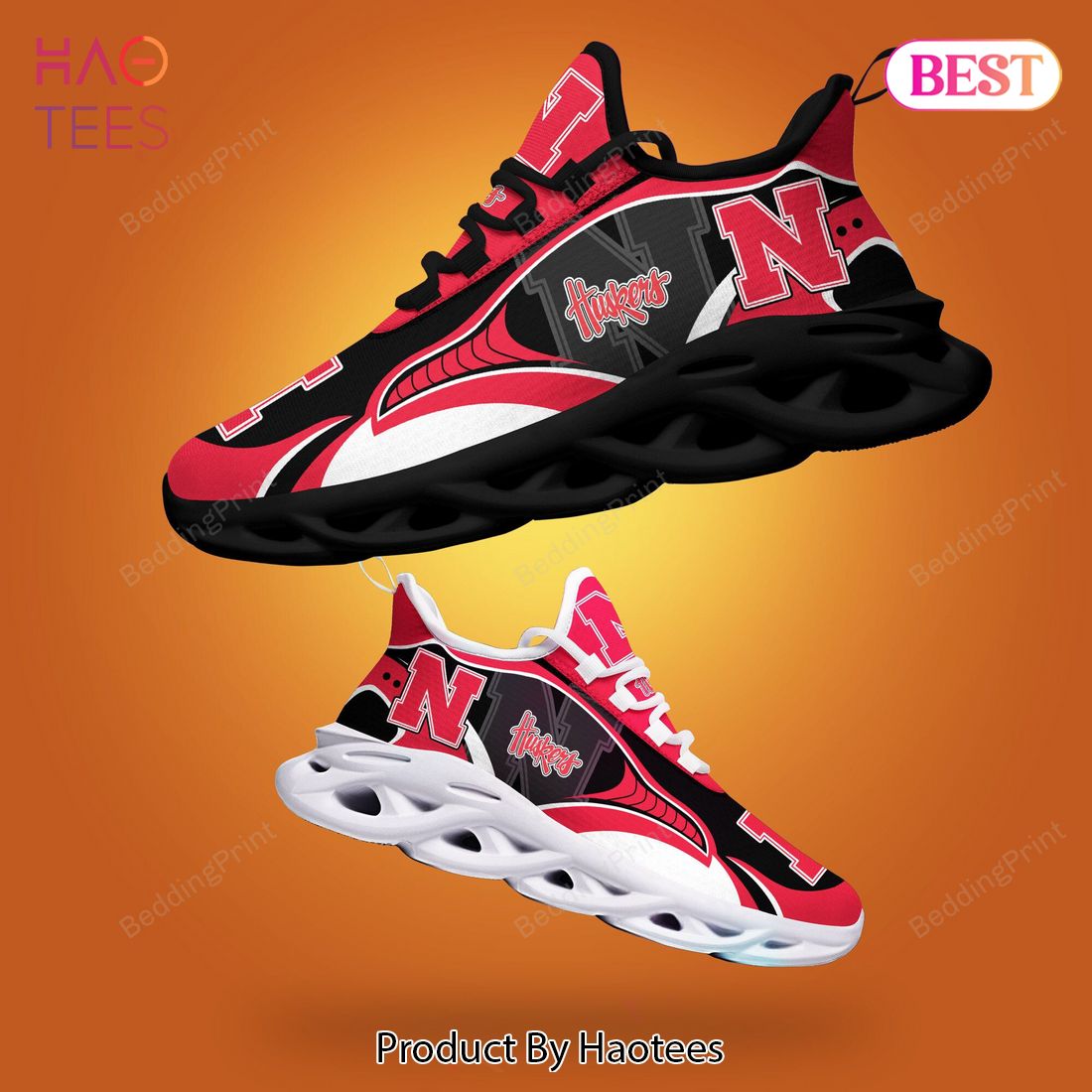 Nebraska Cornhuskers NCAA Black Mix Red Max Soul Shoes
