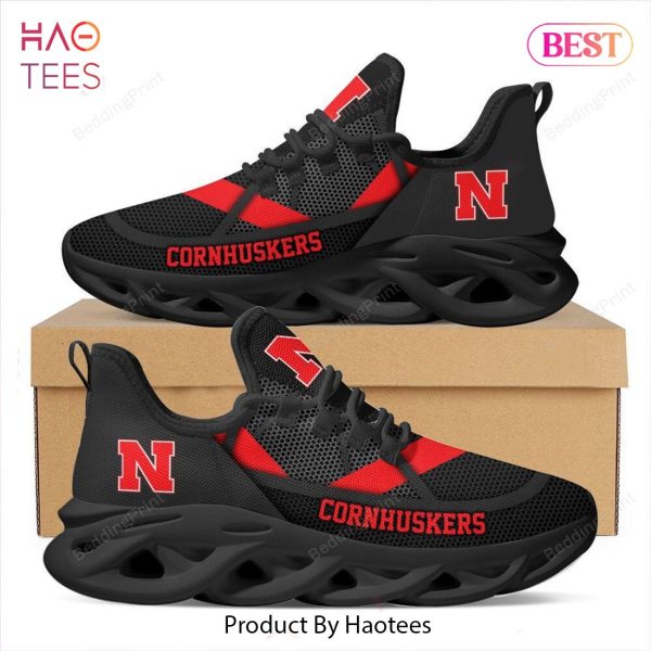 Nebraska Cornhuskers NCAA Trending Black Red Color Max Soul Shoes