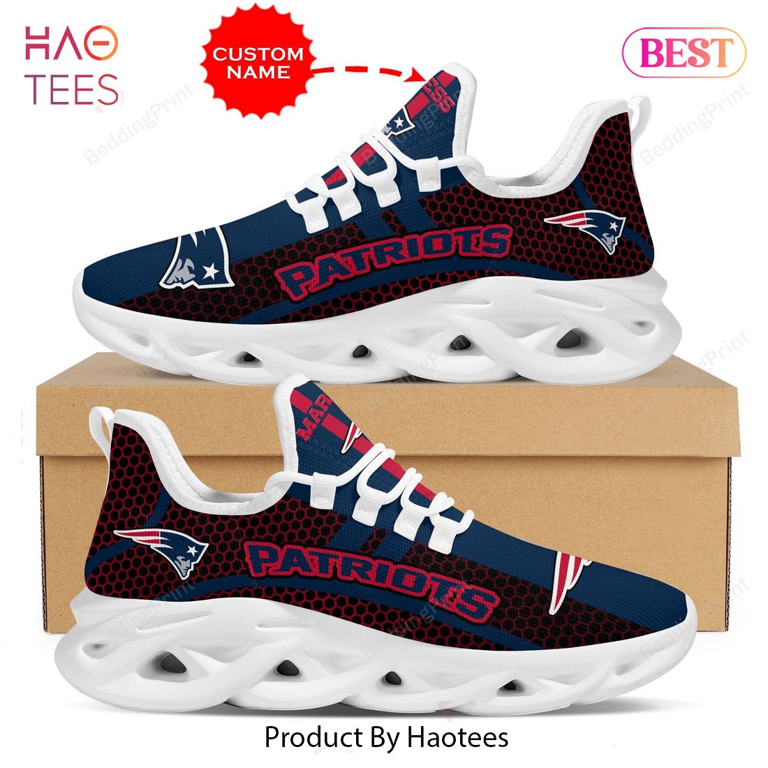 New England Patriots NFL Red Mix Blue Max Soul Shoes