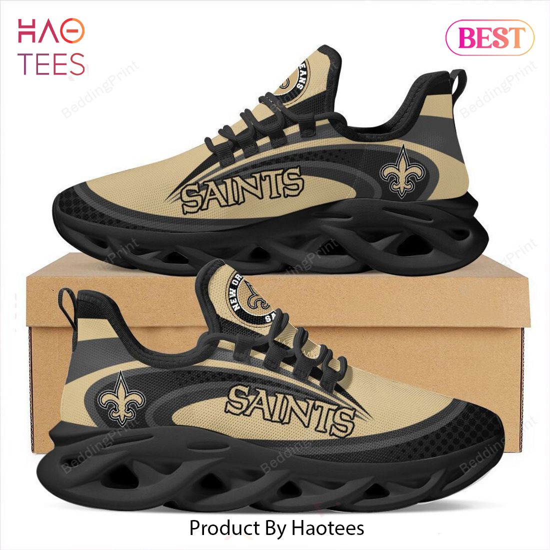 New Orleans Saints NFL Black Mix Brown Max Soul Shoes