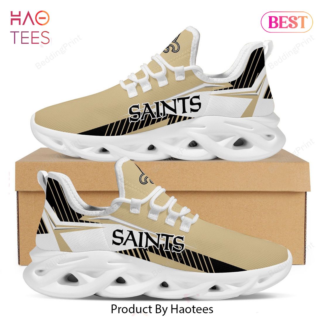 New Orleans Saints NFL Brown Black White Max Soul Shoes