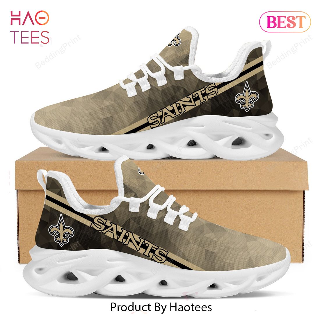 New Orleans Saints NFL Trending Black White Max Soul Shoes