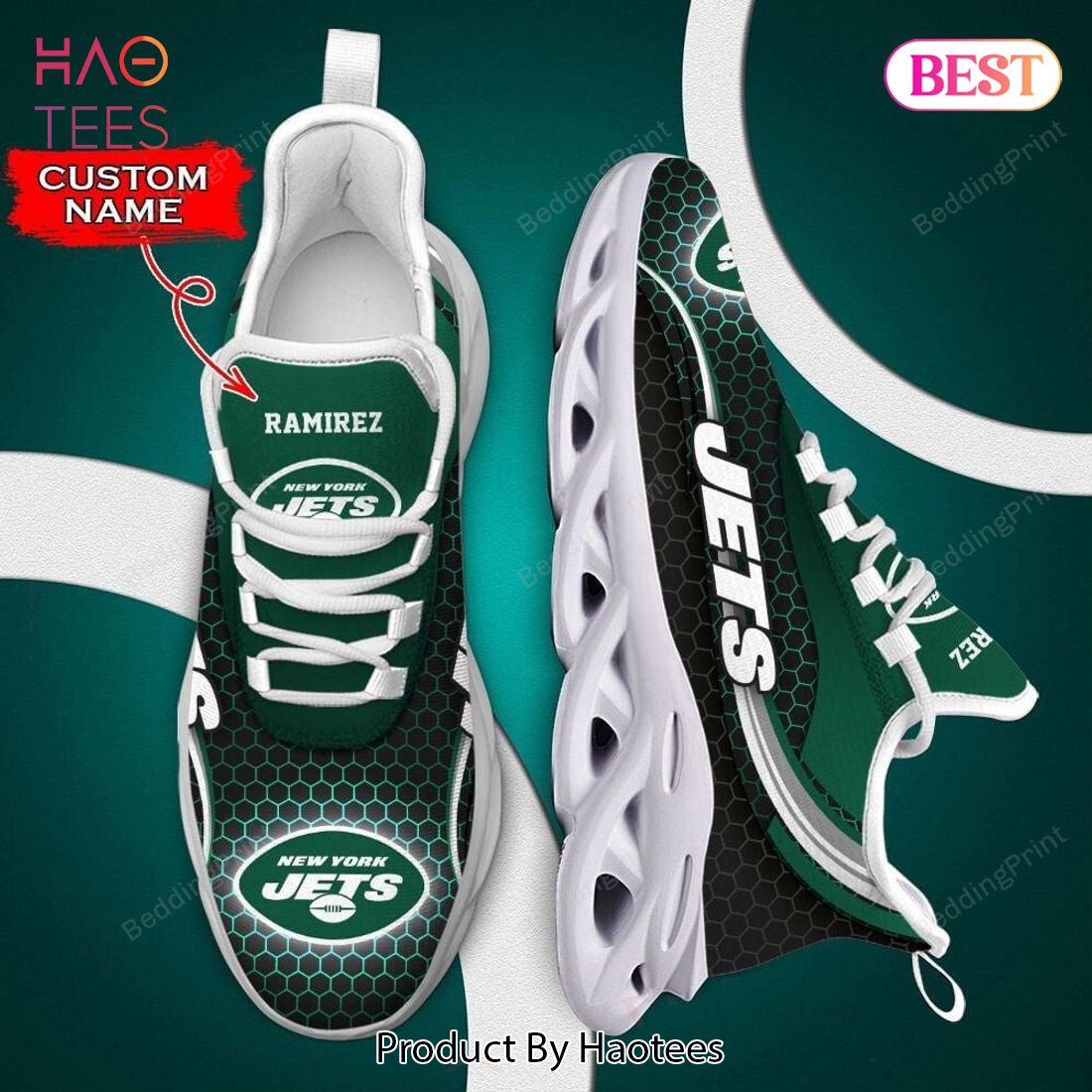 New York Jets NFL Black Mix Green Max Soul Shoes