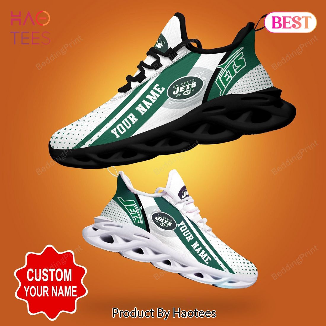 New York Jets NFL White Mix Green Max Soul Shoes