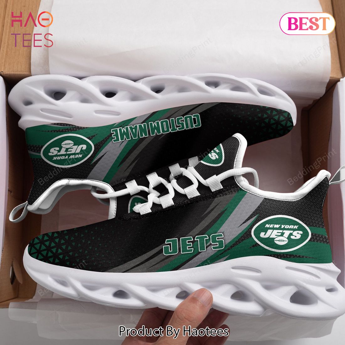 New York Jets Triangle Black Mix Green Max Soul Shoes