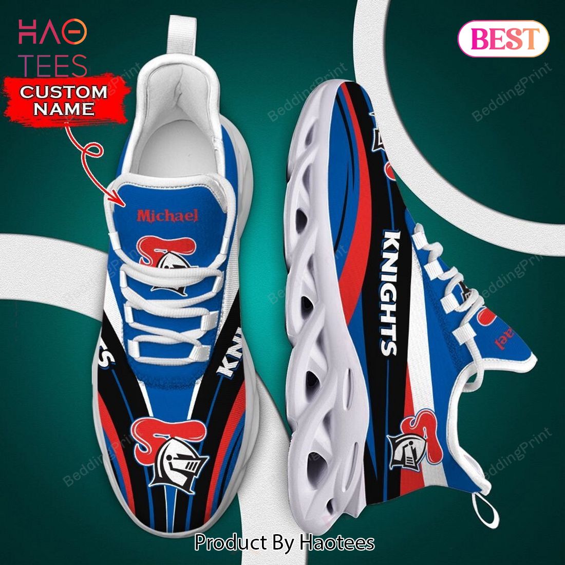 Newcastle Knights NRL Black Blue Red Max Soul Shoes