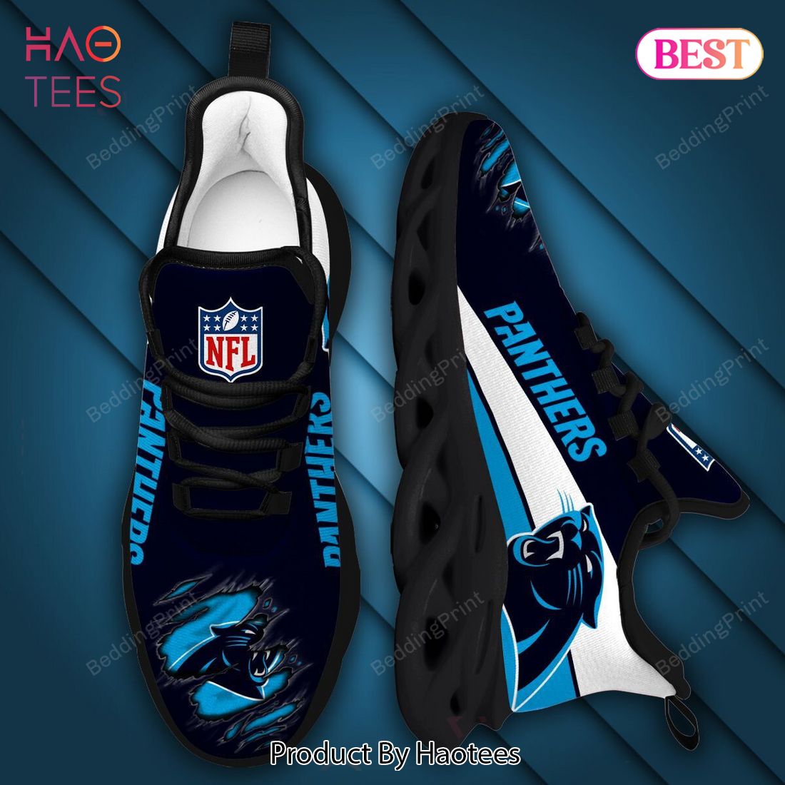 NFL Carolina Panthers Black Mix Blue Max Soul Shoes