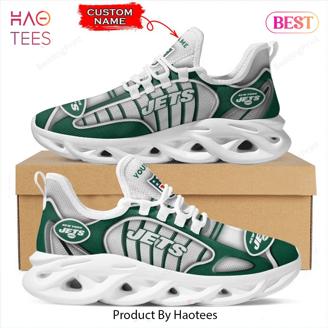 NFL New York Jets White Mix Green Max Soul Shoes