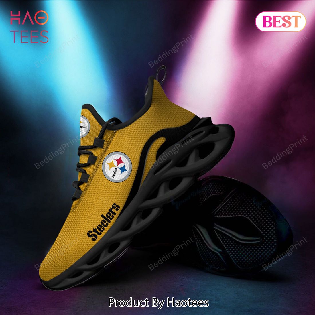 NFL Pittsburgh Steelers New Trending Gold Color Max Soul Shoes