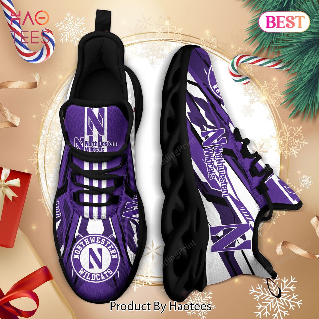 Northwestern Wildcats NCAA Violet Mix Black Max Soul Shoes