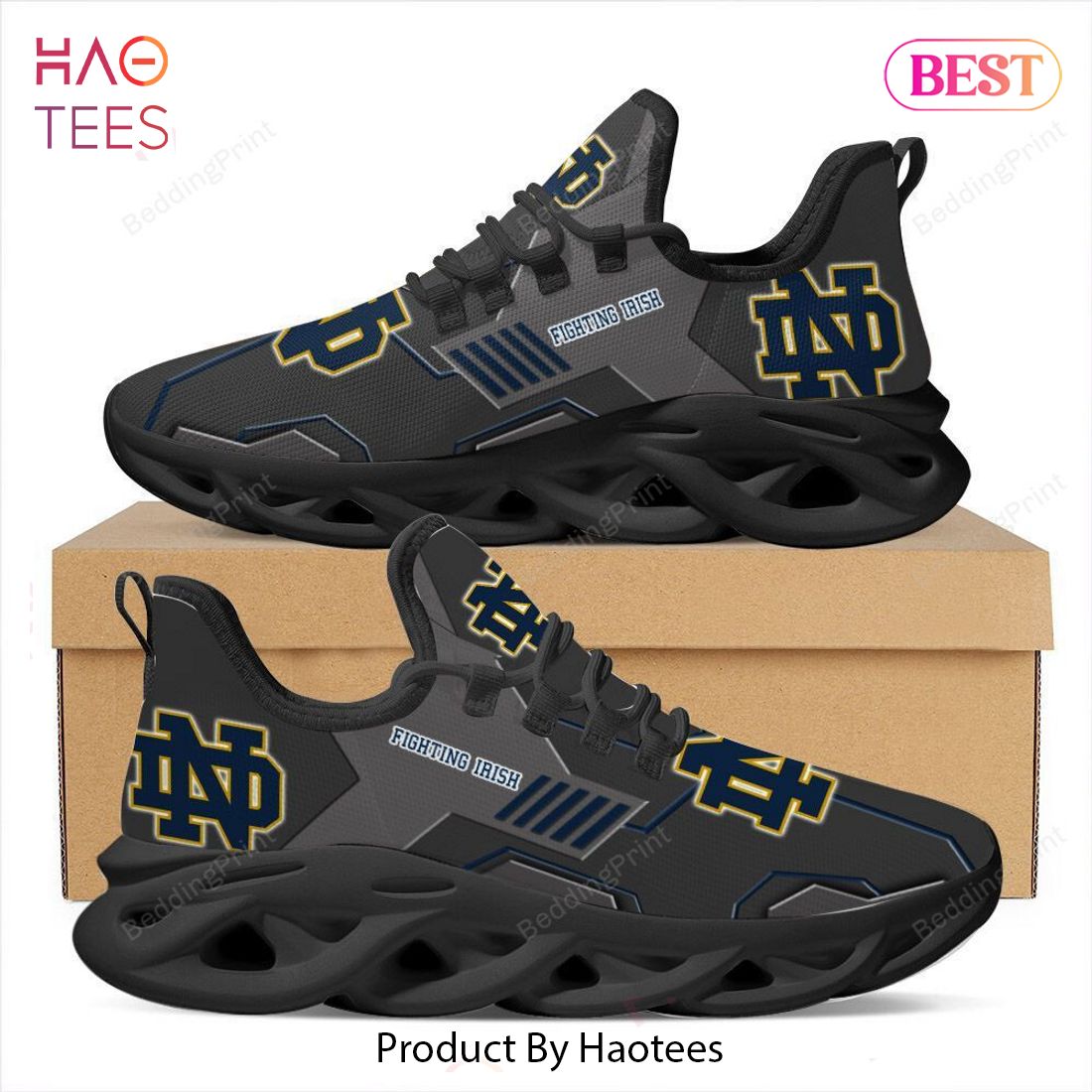 Notre Dame Fighting Irish NCAA Black Color Max Soul Shoes